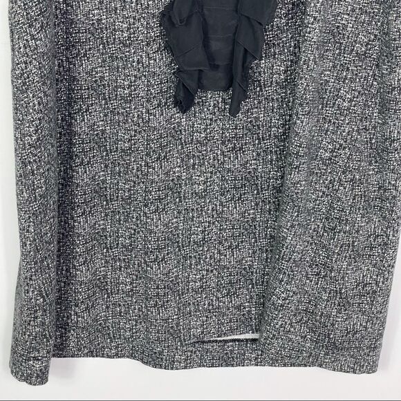 Theory Ginny Ruffle Silk Trim Mini Dress, Small, Black & Gray - Picture 5 of 8